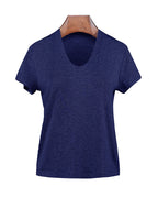 Wool Acetate Tencel U-Neck Short Sleeve Top Suitpure