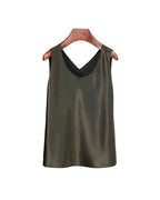 Four-Color Simple Satin Acetate Tank Top Suitpure