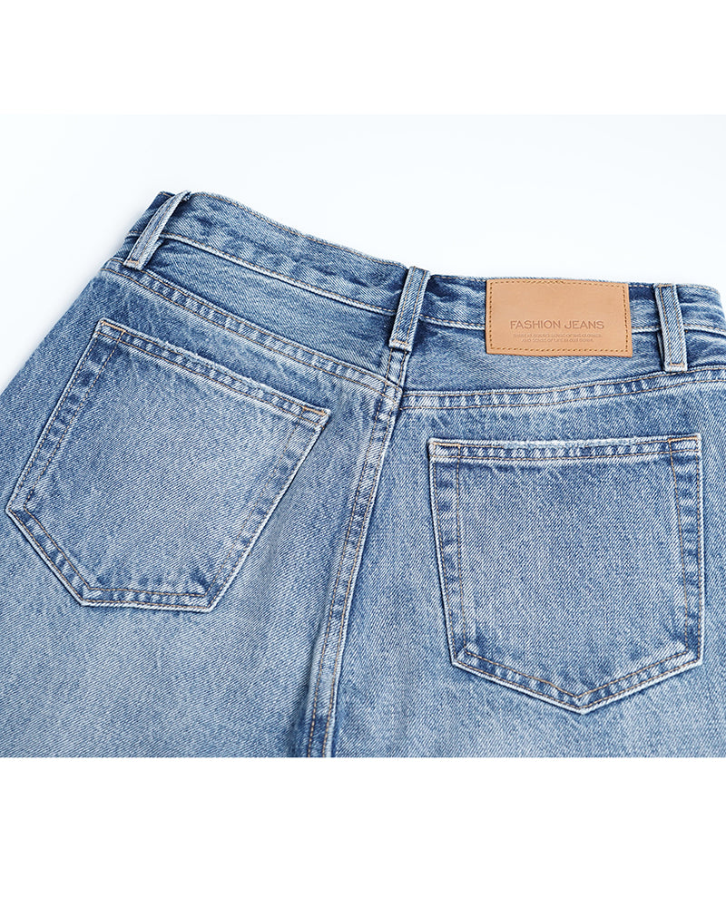 Retro Wide-Leg Denim Pants in Light Wash Suitpure