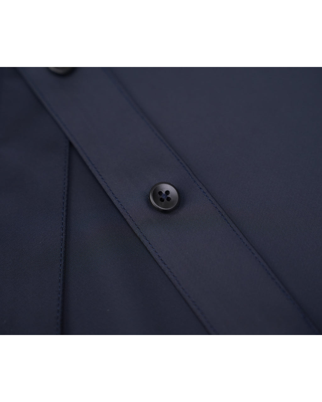 Blue Wave Navy Stand Collar Draped Blouse
