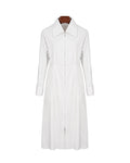 Cotton Sateen Minimalist Shirt Dress Suitpure