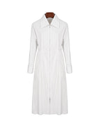 Cotton Sateen Minimalist Shirt Dress Suitpure