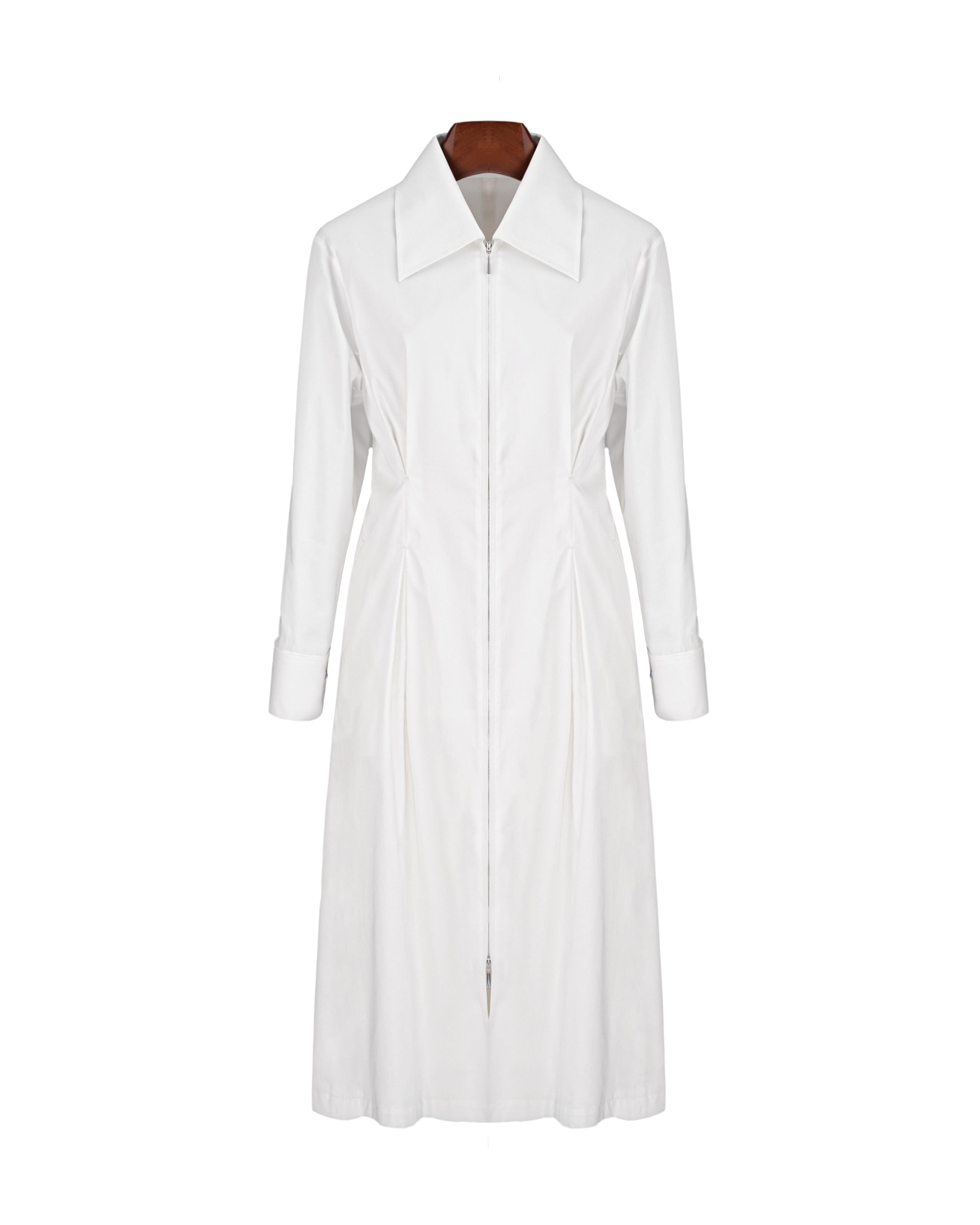 Cotton Sateen Minimalist Shirt Dress Suitpure