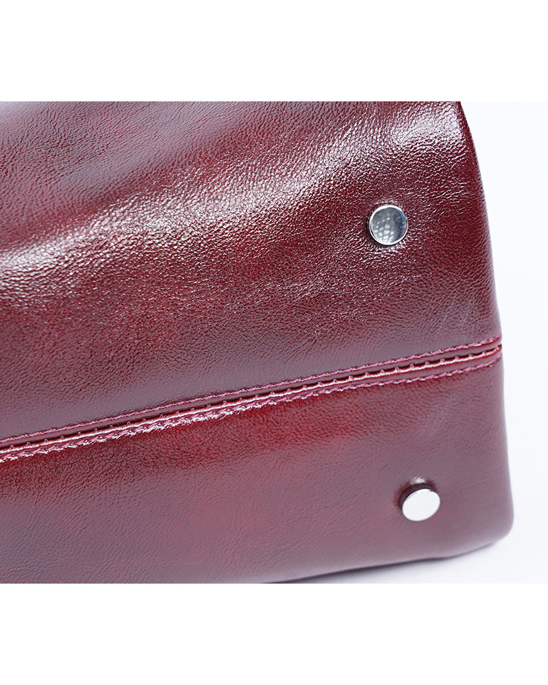 Women Vintage Burgundy Soft Genuine Leather Shoulder Bag Suitpure