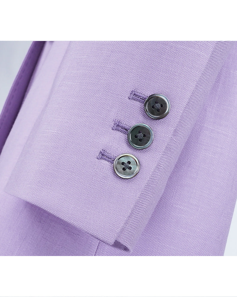 Purple Shawl Collar Unlined Blazer Suitpure