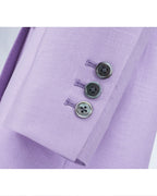 Purple Shawl Collar Unlined Blazer Suitpure