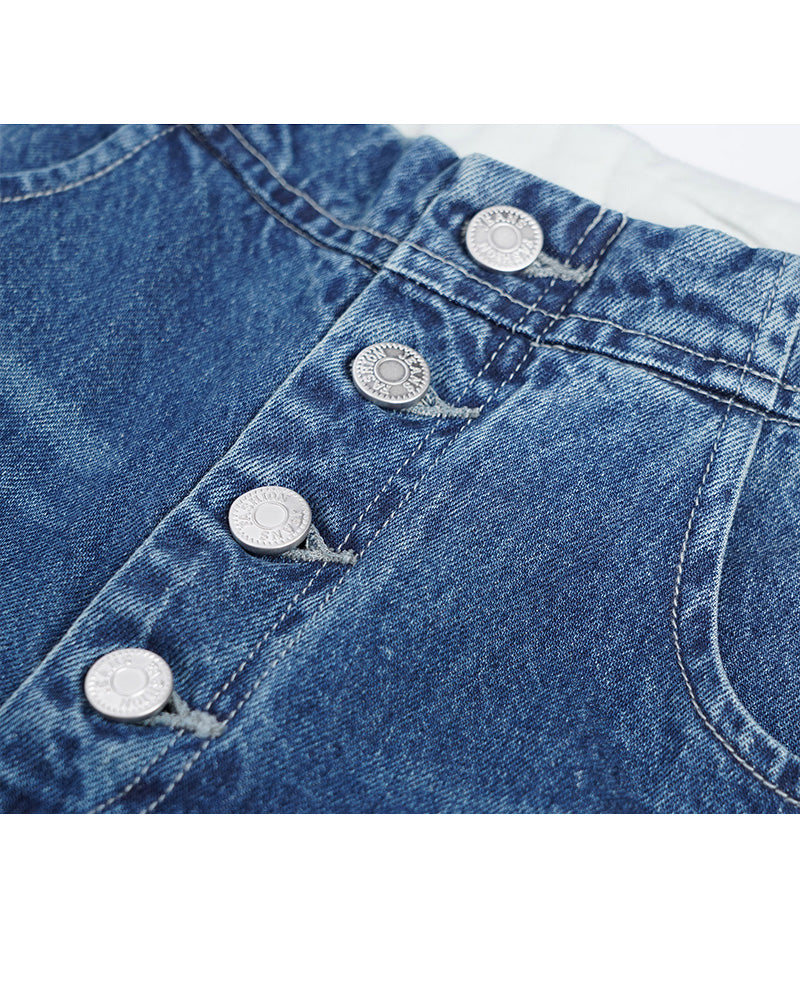 Continuous Waistband Button-Front Jeans | High-Rise Suitpure