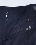Retro British style all-wool striped heavy-duty haute couture women's trousers