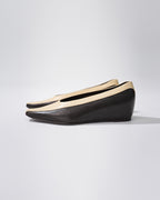 Women Handmade Two-Tone Genuine Leather Flat Shoes Suitpure