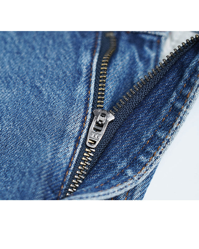 Classic Denim Shift Dress in Vintage Blue