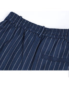 Striped Midi Skirt with Front & Back Slit Suitpure