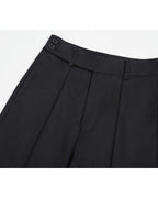High Waist Cavalry Twill Straight Wool Pants | 100% Wool