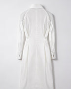 Cotton Sateen Minimalist Shirt Dress Suitpure
