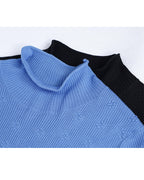 Mock Neck Pullover with Floral Motif | Soft Knit