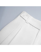 Clean Cut Double Pleat Cropped Wide-Leg Trousers Suitpure