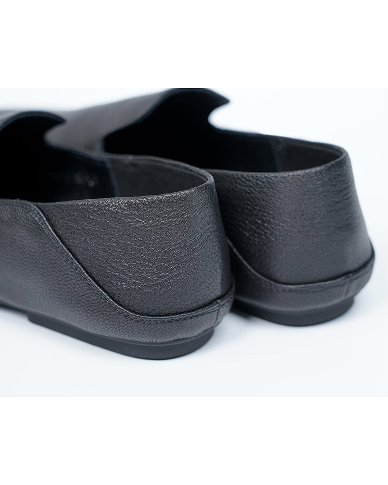 Women Black Shoes Soft Leather Square Toe Slip On Flat Loafers Suitpure