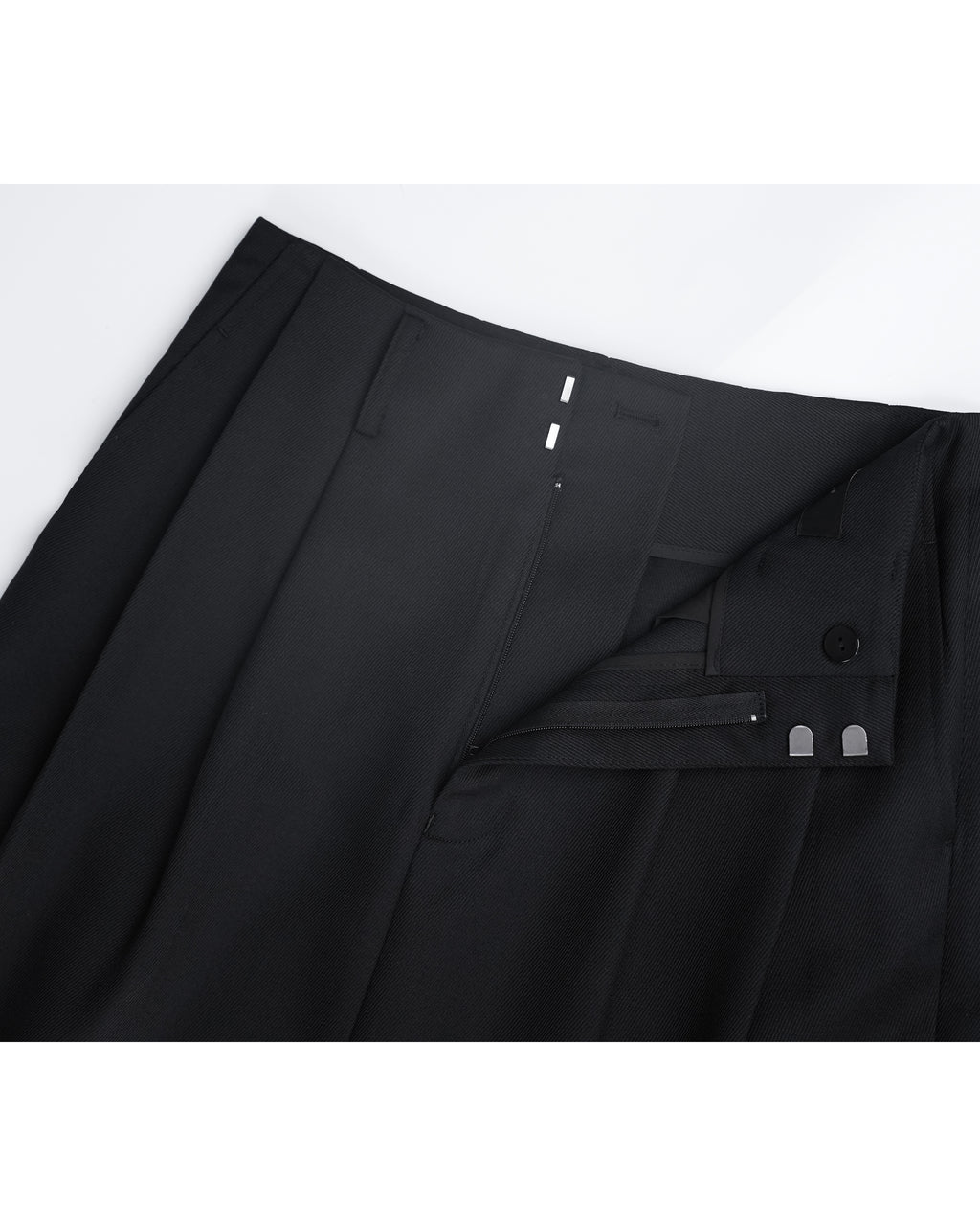Black Wool Cavalry Twill Tulip Skirt| 100% Wool