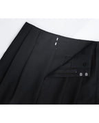 Black Wool Cavalry Twill Tulip Skirt| 100% Wool