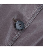 Camel Leather Trench Coat | Notch Lapel