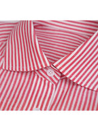 Red Linen Cotton French Collar Blouse Suitpure