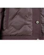 Short Down Puffer in Ebony Brown