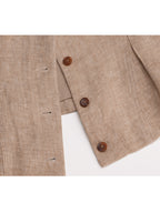 Vintage Linen U-Neck Waist-Cinching Vest Suitpure
