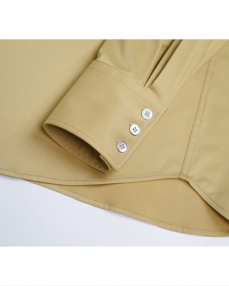 Ginger Yellow Bamboo Cotton Slight Stretch Tailored Shirt Suitpure