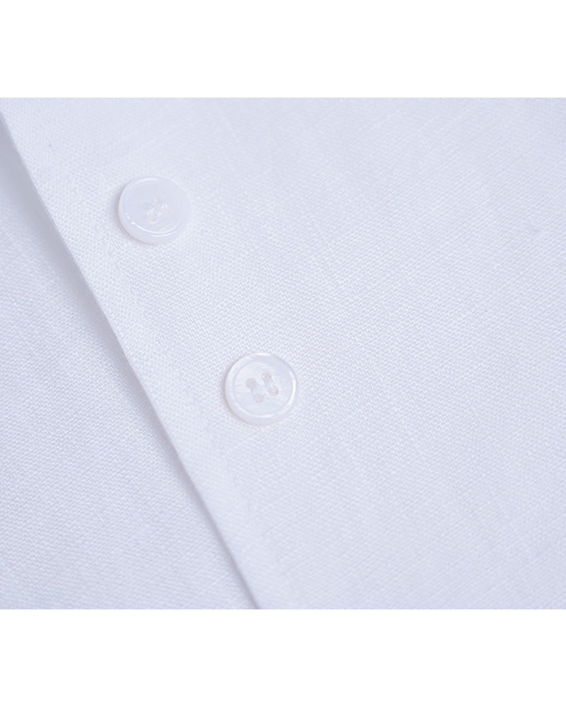 Italian One-Piece Collar Linen Shirt Suitpure