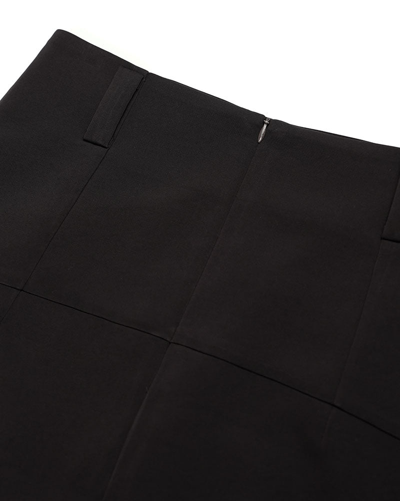 Ebony Brown Tulip Voluminous Midi Skirt