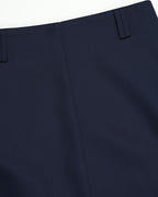 Deep Ocean Blue Minimal Cut Commuter Midi Skirt