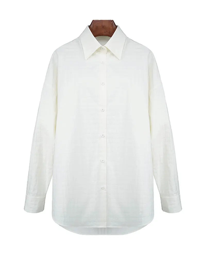Relaxed Fit Drop Shoulder Shirt Jacket in Plaid Suitpure
