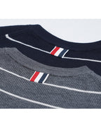 Sleeveless Side Slit Stripe Knit Vest