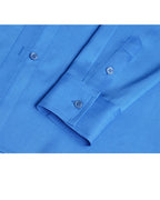 Sky Blue Mandarin Collar Blouse with Self-Tie Suitpure