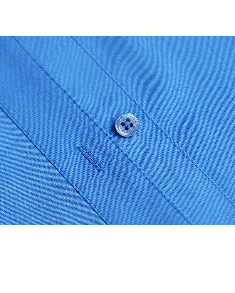Sky Blue Mandarin Collar Blouse with Self-Tie Suitpure