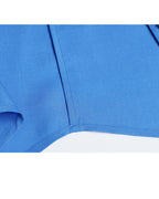Sky Blue Mandarin Collar Blouse with Self-Tie Suitpure