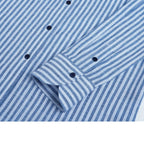 Holiday Nautical Style Loose Cotton Linen Striped Shirts Suitpure