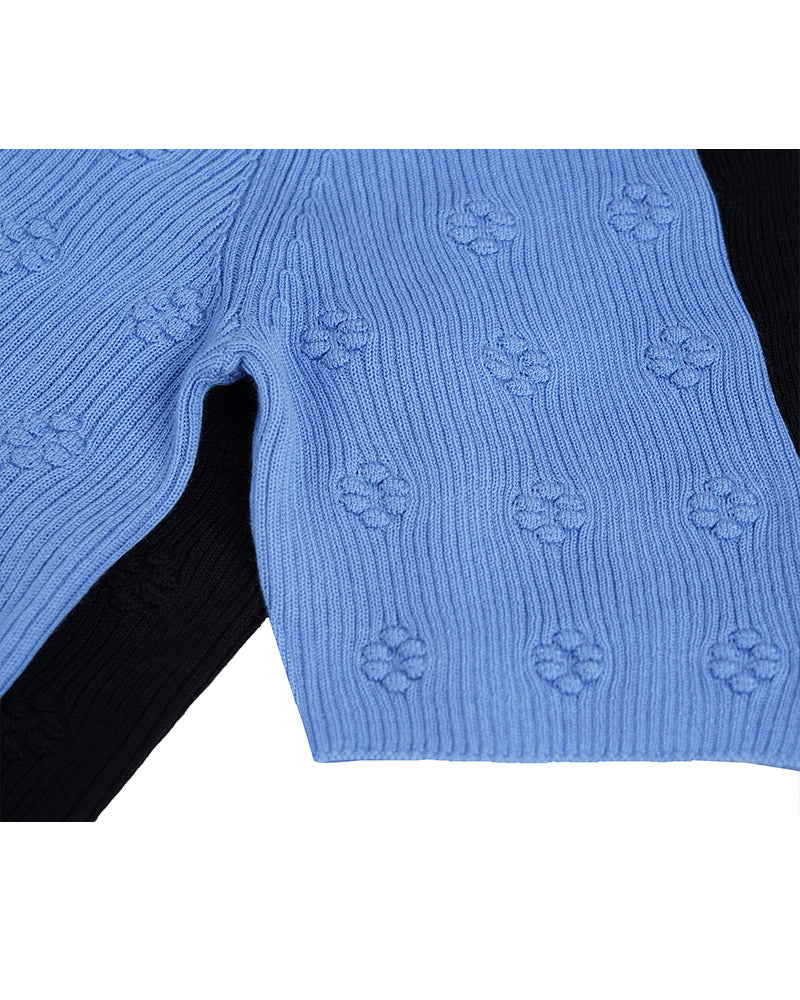 Mock Neck Pullover with Floral Motif | Soft Knit