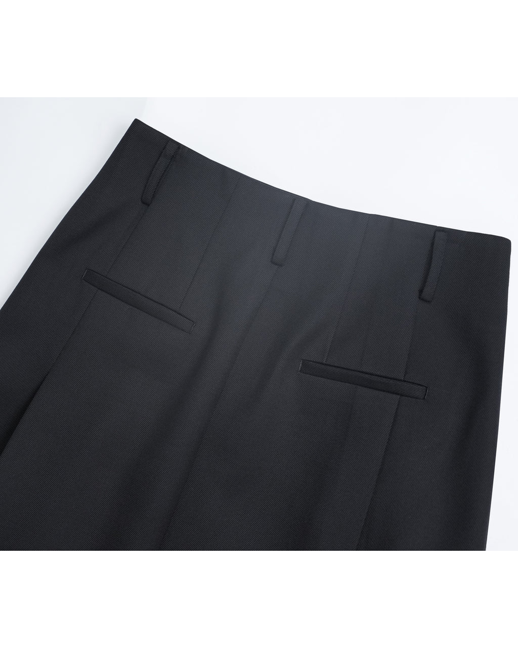 Black Wool Cavalry Twill Tulip Skirt| 100% Wool