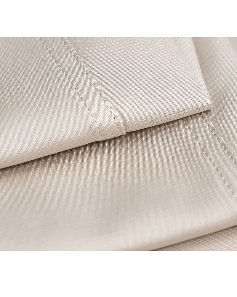 Khaki Continuous Waistband Curved Leg Trousers Suitpure