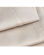 Khaki Continuous Waistband Curved Leg Trousers Suitpure