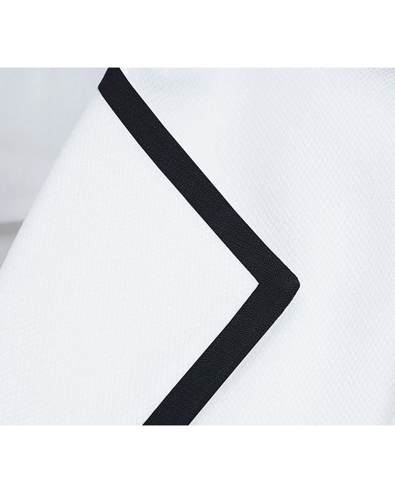 White Textured Lapel Unlined Blazer Suitpure