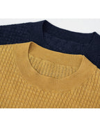 Crew Neck Vertical Stripe Knit Base Layer Top