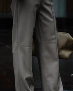 Mandarin Collar Crop Leather Jacket & Pants Set