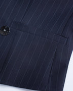 Vintage British 100% Wool Pinstripe Irregular Asymmetric Tailored Waistcoat