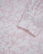 Pink Floral Stand Collar Blouse Suitpure