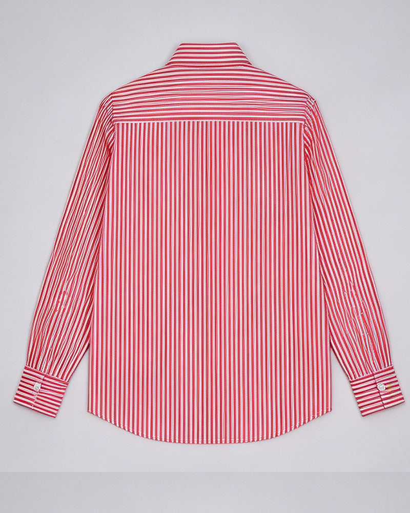 Red Linen Cotton French Collar Blouse Suitpure