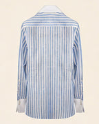 Blue White Stripe Breeze Linen Shirt Suitpure