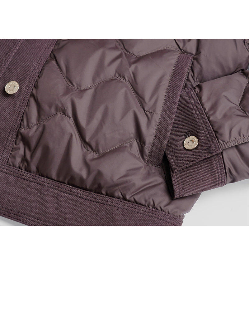 Short Down Puffer in Ebony Brown