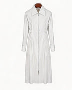 Cotton Sateen Minimalist Shirt Dress Suitpure