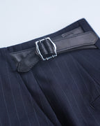 Retro British style all-wool striped heavy-duty haute couture women's trousers
